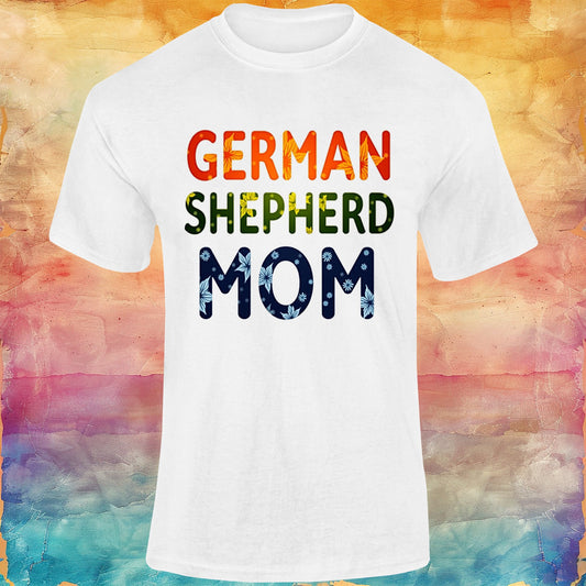 Floral German Shepherd Mom Unisex Softstyle Tee