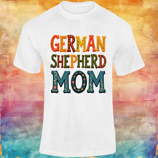 Vibrant German Shepherd Mom Unisex Softstyle Tee