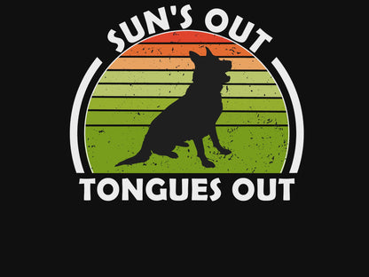 German Shepherd Suns Out, Tongues Out Unisex Softstyle Tee