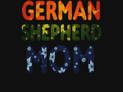 Floral German Shepherd Mom Unisex Softstyle Tee